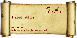 Thiel Aliz névjegykártya